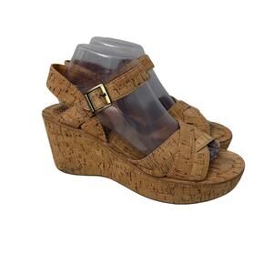 Kork Ease Sandals Womens Size 9 Ava 2.0 Wedge Platform Gold Cork Natural Color
